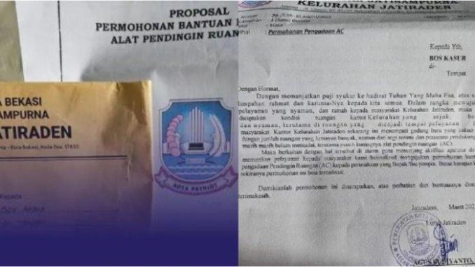 Kelurahan di Bekasi Minta Sumbangan AC ke Warga Pakai Proposal