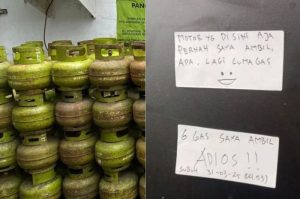Viral Maling Tabung Gas Elpiji Tinggalkan Pesan Nyeleneh