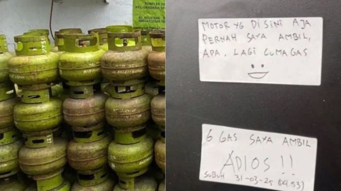 Viral Maling Tabung Gas Elpiji Tinggalkan Pesan Nyeleneh