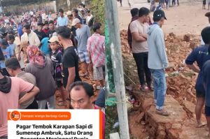 Pagar Tembok Karapan Sapi di Sumenep Ambruk, Satu Orang Meninggal Dunia