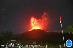 Gunung Lewotobi Laki-laki Meletus Dini Hari