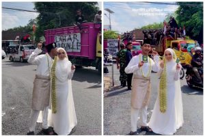 Viral Pengantin Berfoto dengan Latar Belakang Pendemo Bupati Pati